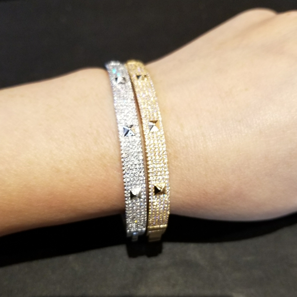NEW Studs Micro Pave Diamond CZ Bracelet - Picture 7 of 8